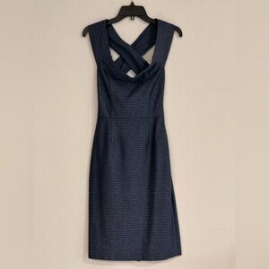 ANTONIO MELANI Navy Cross-Back Midi Dress